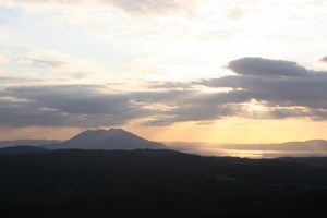 白鹿岳の夕日