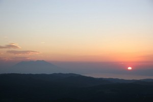 白鹿岳の夕日