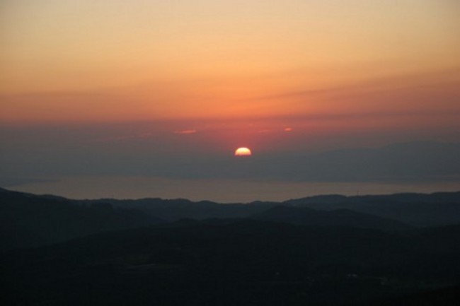 白鹿岳の夕日